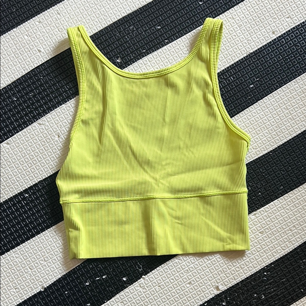 Vibrant Yellow Ribbed Crop Top